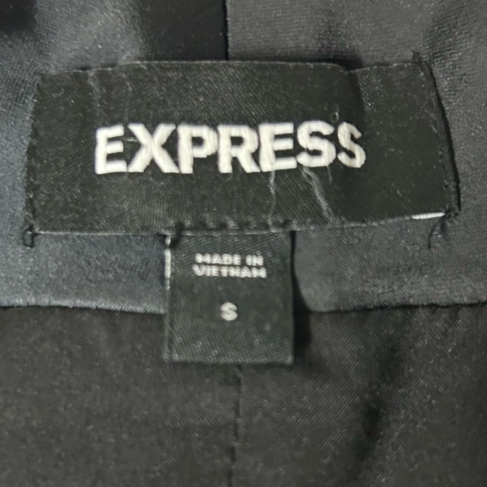 Express Wrap Blazer Womens S Black Side Tie Lined Chic Career Business Office - Picture 10 of 13